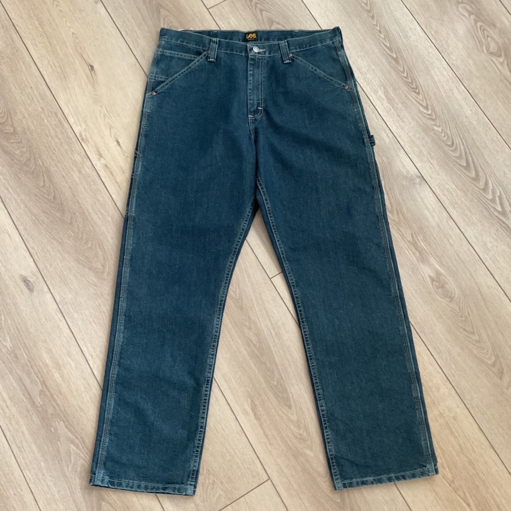 Lee Mens Carpenter Jeans Loose Fit Straight Leg Quartz Stone Blue 36x32 NEW